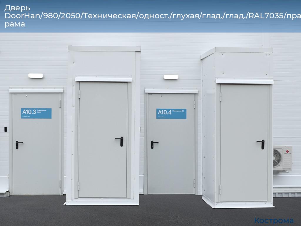 Дверь DoorHan/980/2050/Техническая/одност./глухая/глад./глад./RAL7035/прав./угл. рама, kostroma.doorhan.ru