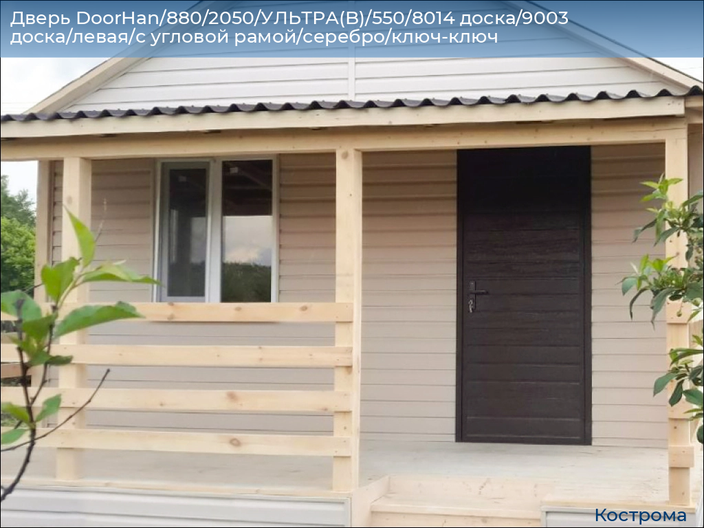 Дверь DoorHan/880/2050/УЛЬТРА(B)/550/8014 доска/9003 доска/левая/с угловой рамой/серебро/ключ-ключ, kostroma.doorhan.ru
